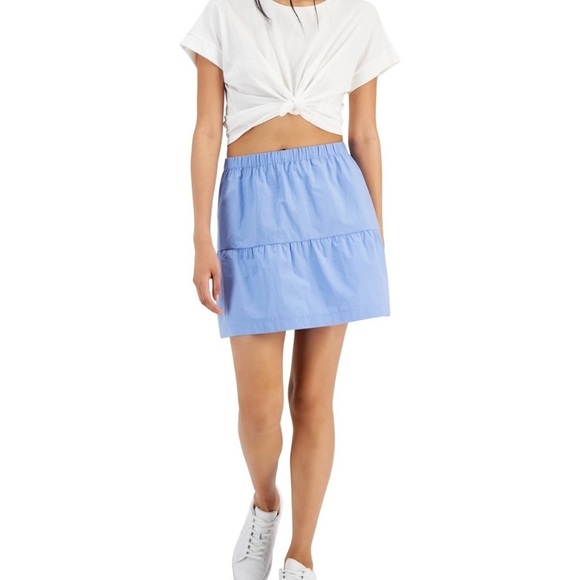 NWT Hippie Rose Poplin Tiered Mini Skirt Small - Picture 1 of 6
